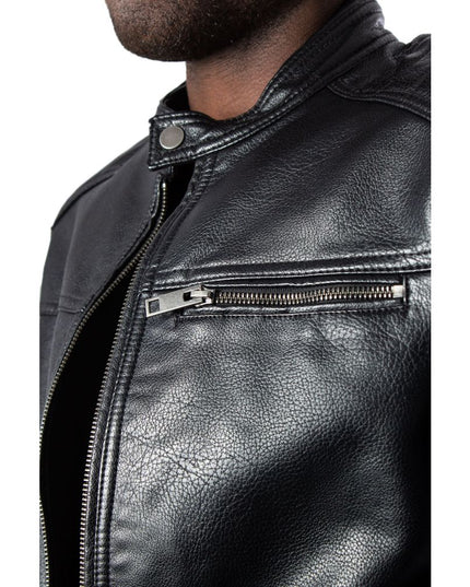 Jack Jones Black Synthetic Leather Jacket