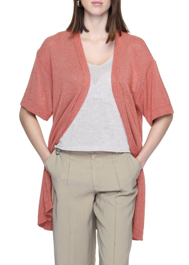 Jacqueline De Yong Red Recycled Cotton Cardigan