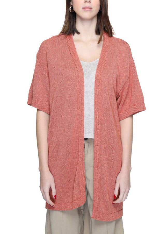 Jacqueline De Yong Red Recycled Cotton Cardigan