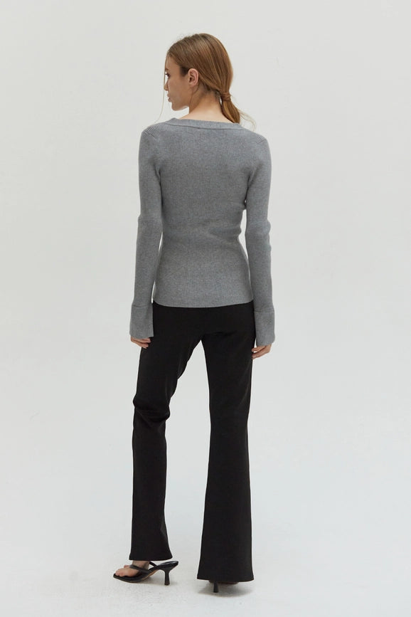 Jamie Front Twist Sweater Top