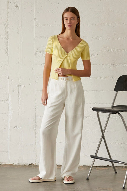 Jarrice Linen Fold-Over Trousers