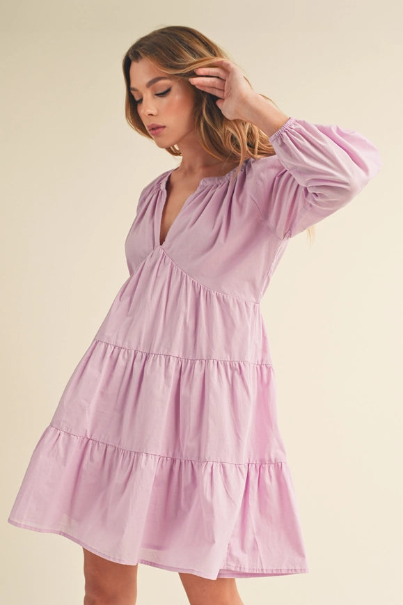 Jenay Tiered Dress Lilac-Dress-AEMI + CO-Urbanheer