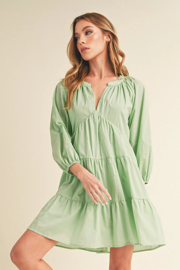 Jenay Tiered Dress Mint-Dress-AEMI + CO-S-Urbanheer