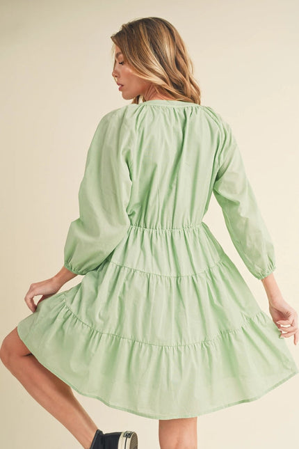 Jenay Tiered Dress Mint-Dress-AEMI + CO-Urbanheer