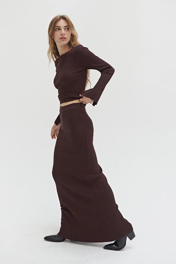 Jessie Maxi Knit Rib Skirt