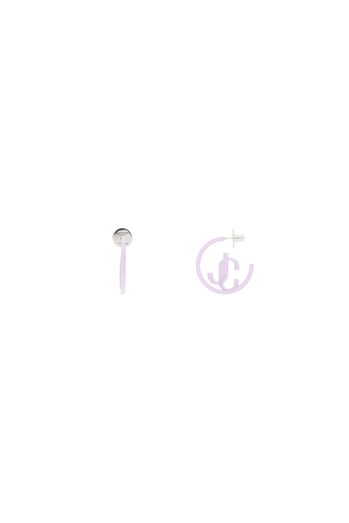 Jimmy choo 'jc monogram hoops' earrings-women > accessories > jewellery > earrings-Jimmy Choo-os-Purple-Urbanheer