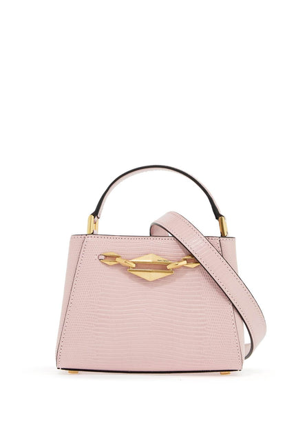 Jimmy Choo mini diamond link leather lizard print handbag - Pink