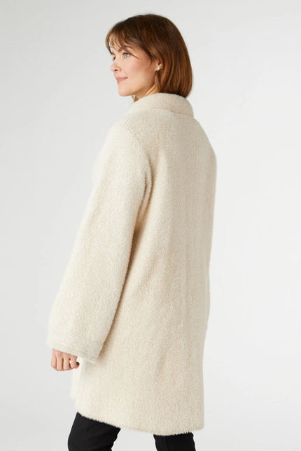 Joella Brushed Knit Coat with Broach