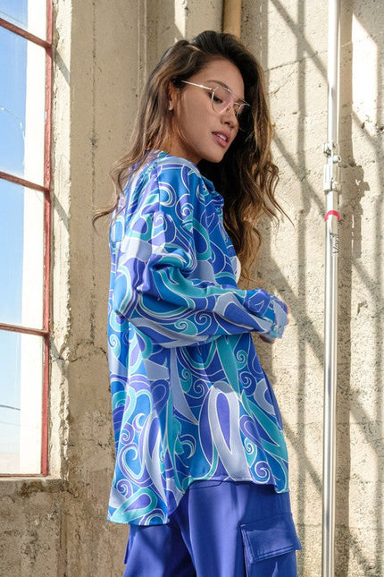 Josie Loose Fit Satin Shirt-Shirt-Papermoon-Urbanheer