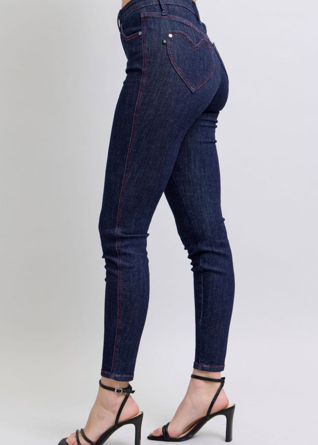 Judy Blue Full Size Heart Shaped Back Pockets Skinny Jeans