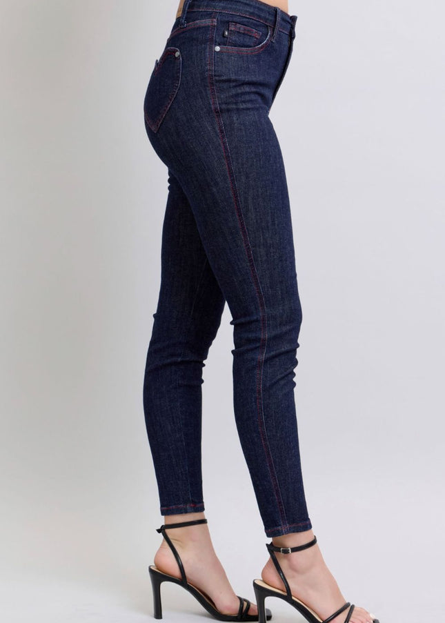 Judy Blue Full Size Heart Shaped Back Pockets Skinny Jeans