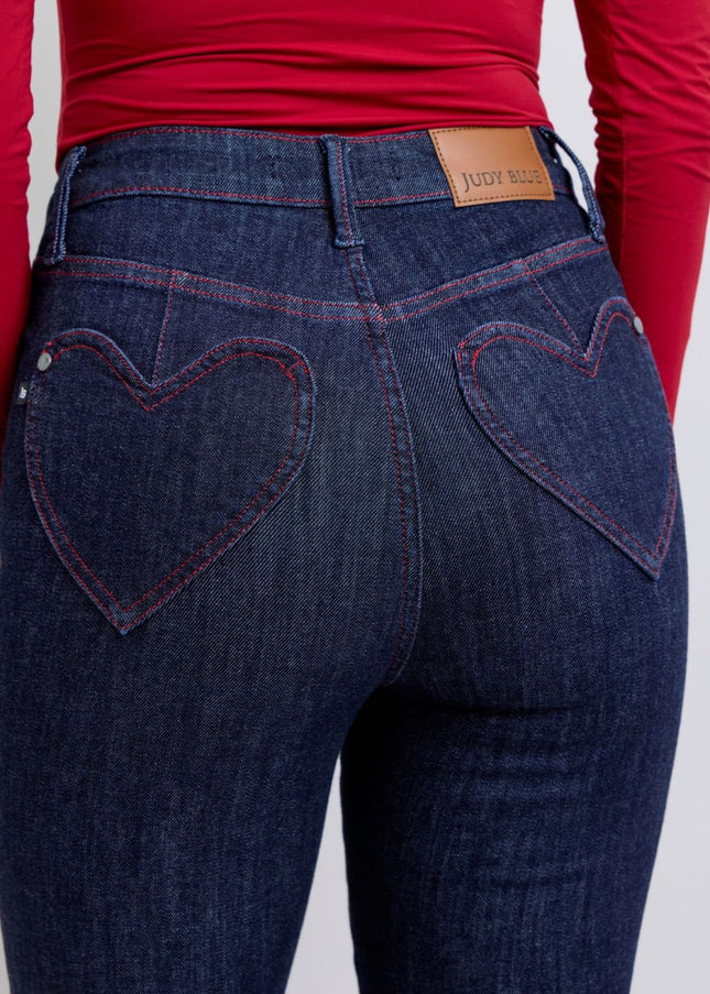 Judy Blue Full Size Heart Shaped Back Pockets Skinny Jeans