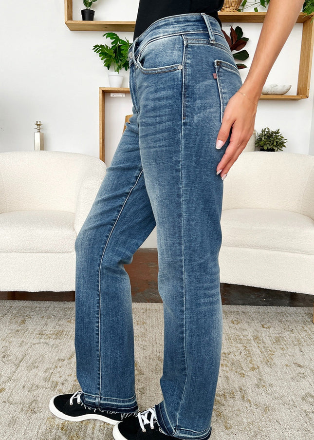 Judy Blue Full Size Mid Rise Release Hem Jeans