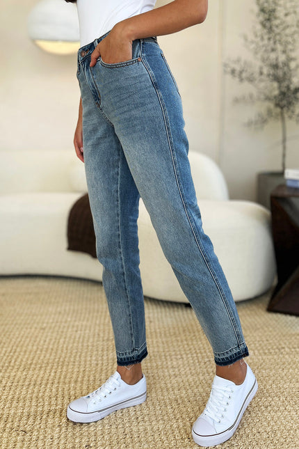 Judy Blue Full Size Mid Rise Rigid Magic Release Hem Jeans