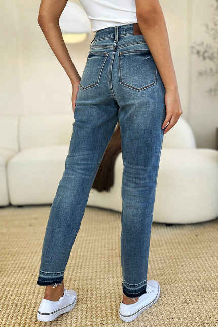 Judy Blue Full Size Mid Rise Rigid Magic Release Hem Jeans