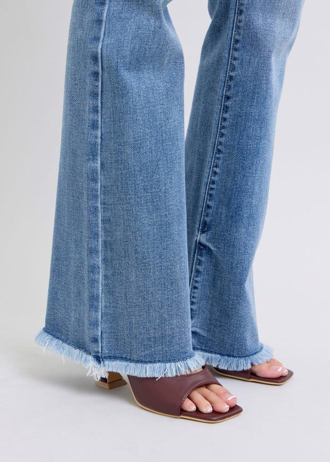 Judy Blue Full Size Raw Hem High Rise Bootcut Jeans