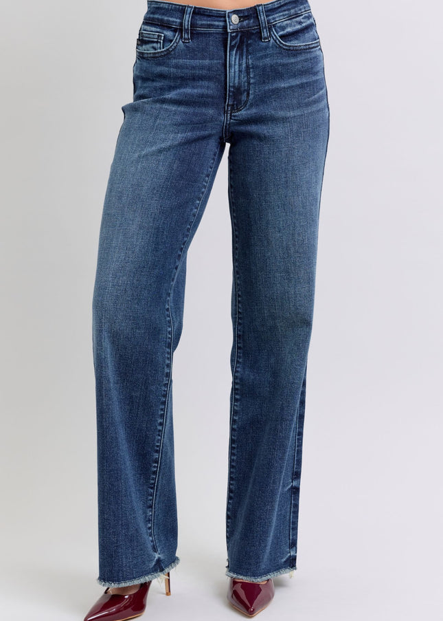 Judy Blue Full Size Raw Hem Mid Rise Jeans