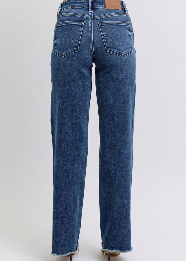 Judy Blue Full Size Raw Hem Mid Rise Jeans