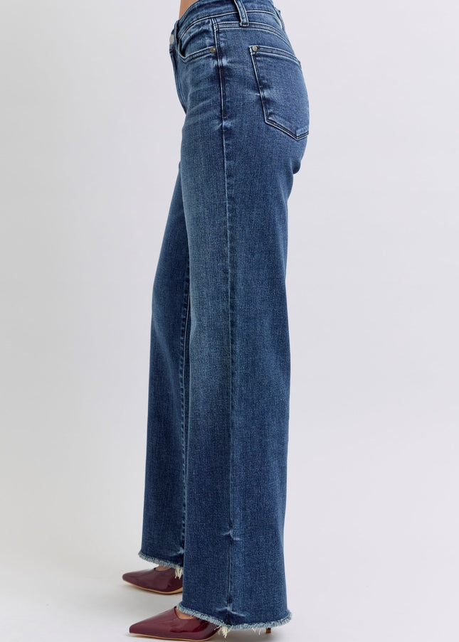 Judy Blue Full Size Raw Hem Mid Rise Jeans