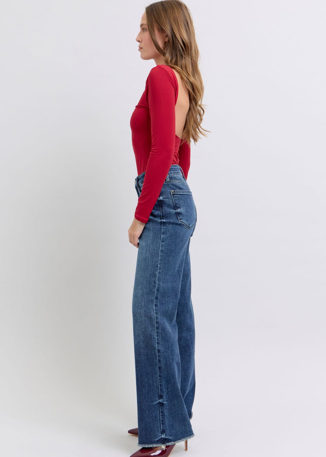 Judy Blue Full Size Raw Hem Mid Rise Jeans