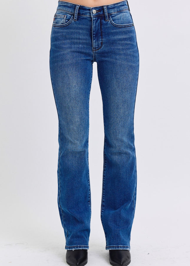 Judy Blue Full Size Run Mid-Rise Bootcut Jeans with Thermal Lining