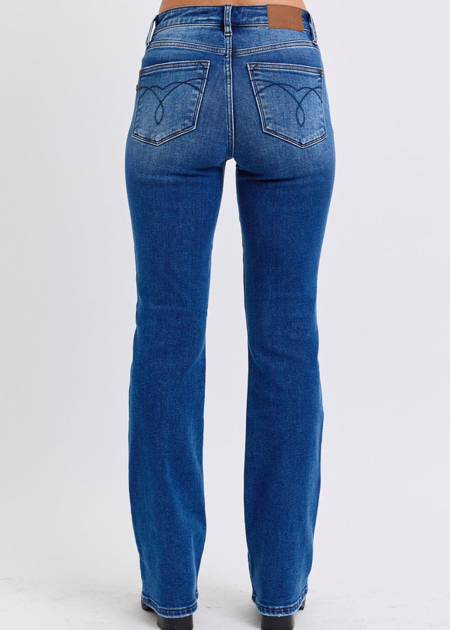 Judy Blue Full Size Run Mid-Rise Bootcut Jeans with Thermal Lining