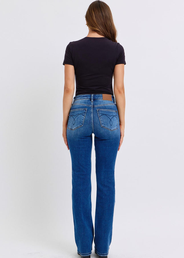 Judy Blue Full Size Run Mid-Rise Bootcut Jeans with Thermal Lining