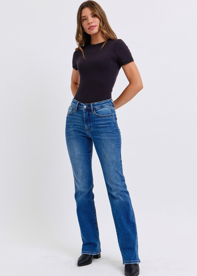 Judy Blue Full Size Run Mid-Rise Bootcut Jeans with Thermal Lining