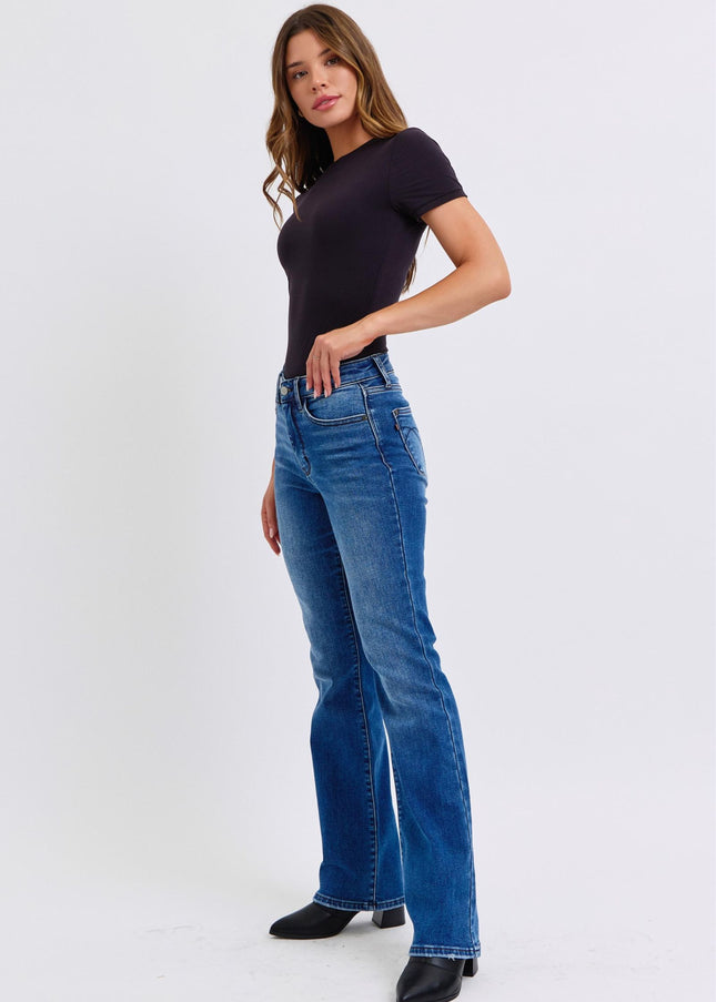 Judy Blue Full Size Run Mid-Rise Bootcut Jeans with Thermal Lining