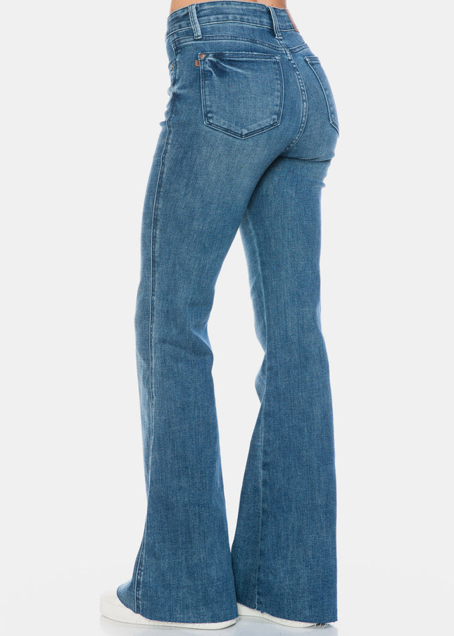 Judy Blue Full Size Tummy Control Cut Hem Flare Jeans