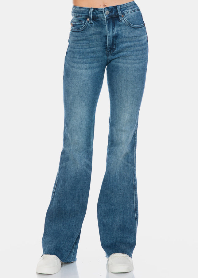 Judy Blue Full Size Tummy Control Cut Hem Flare Jeans