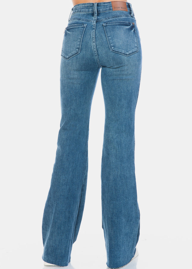 Judy Blue Full Size Tummy Control Cut Hem Flare Jeans