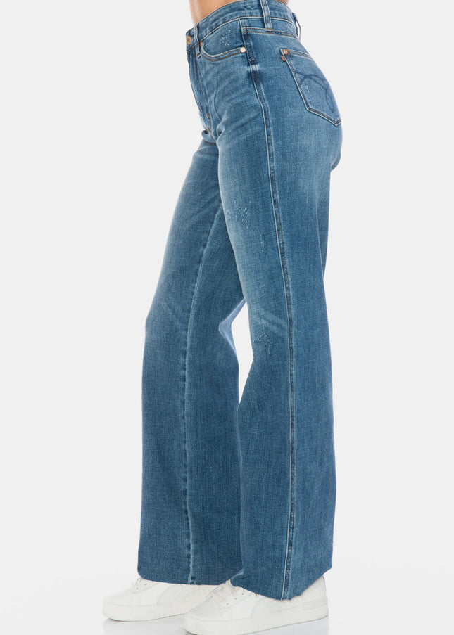 Judy Blue Full Size Tummy Control Cut Raw Hem Straight Jeans