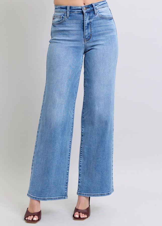 Judy Blue Full Size Wide Leg Jeans with Pockets