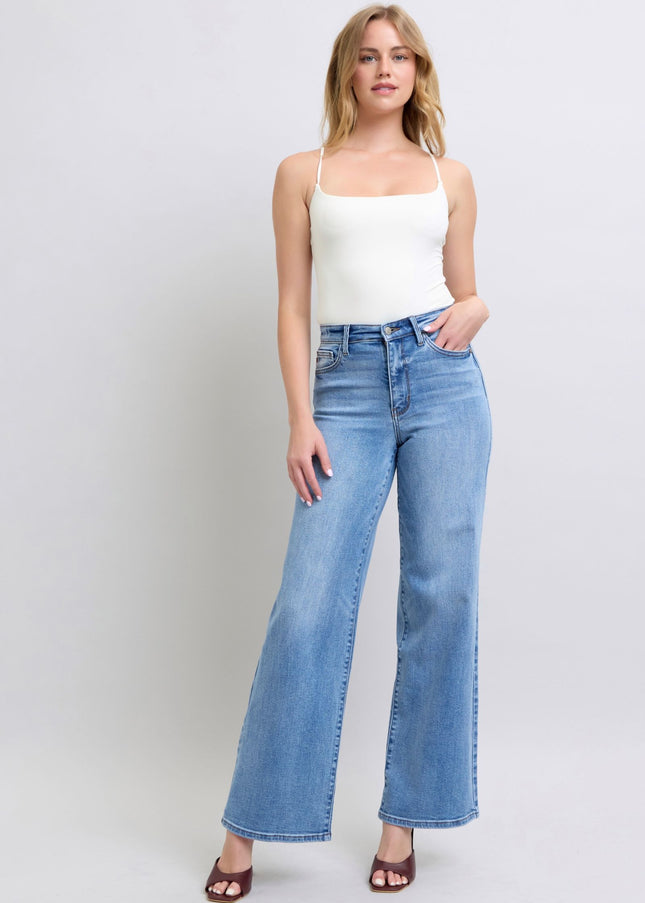 Judy Blue Full Size Wide Leg Jeans with Pockets