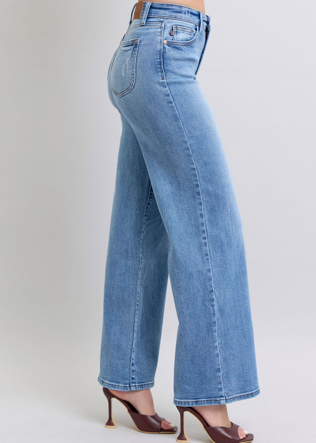 Judy Blue Full Size Wide Leg Jeans with Pockets