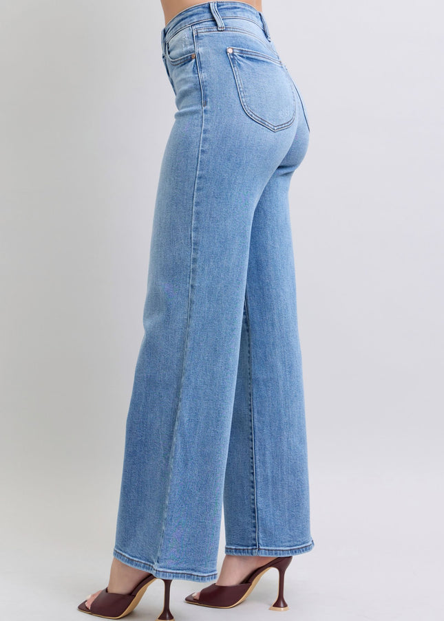 Judy Blue Full Size Wide Leg Jeans with Pockets