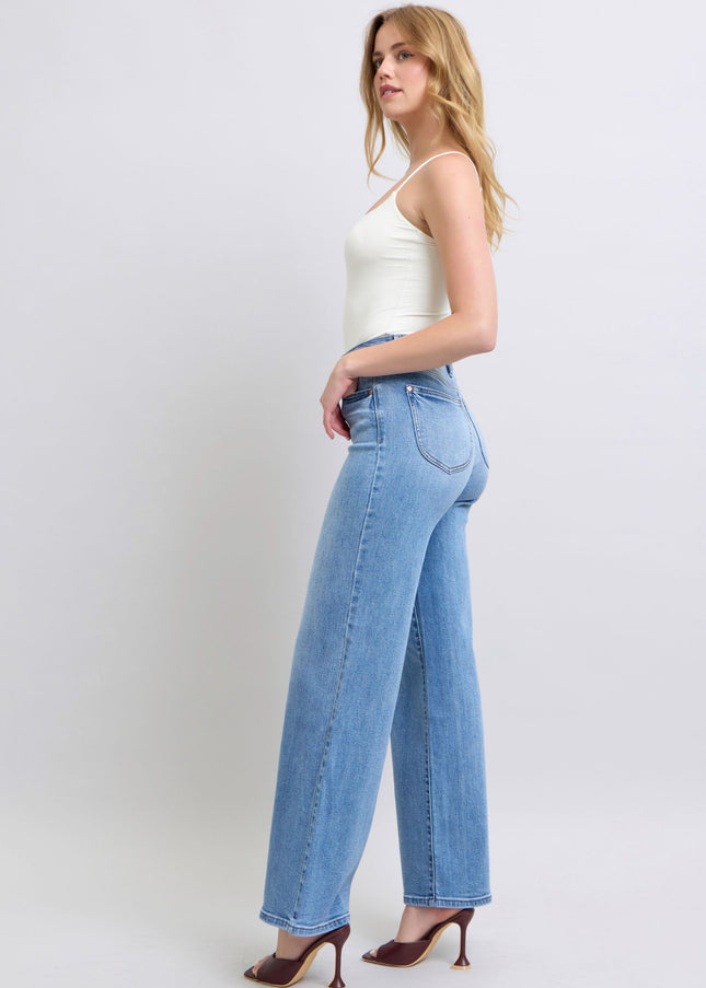 Judy Blue Full Size Wide Leg Jeans with Pockets