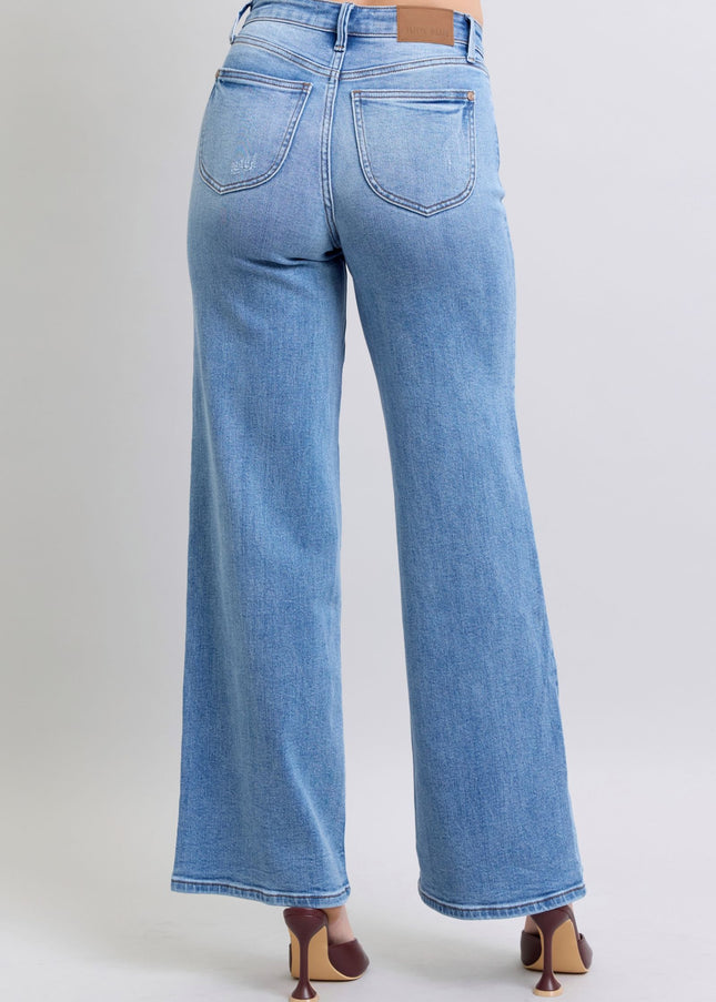 Judy Blue Full Size Wide Leg Jeans with Pockets