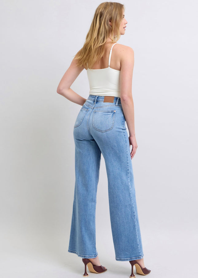 Judy Blue Full Size Wide Leg Jeans with Pockets