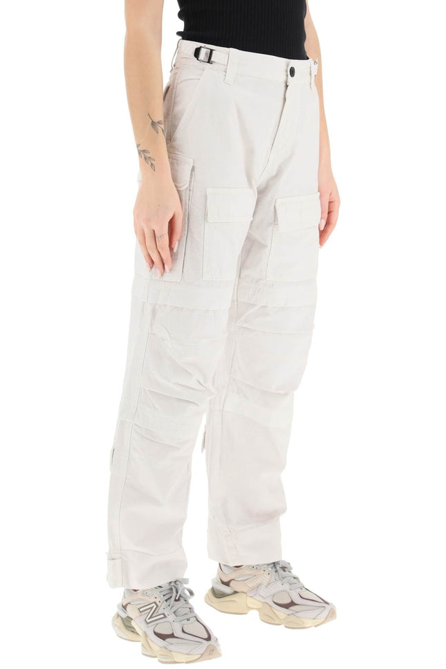 'Julia' Ripstop Cotton Cargo Pants-women > clothing > trousers-Darkpark-26-Bianco-Urbanheer