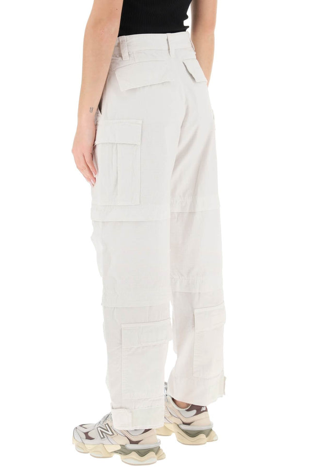 'Julia' Ripstop Cotton Cargo Pants-women > clothing > trousers-Darkpark-26-Bianco-Urbanheer