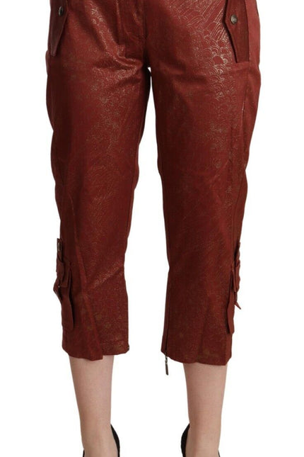 Just Cavalli Chic Brown Cropped Cotton Pants