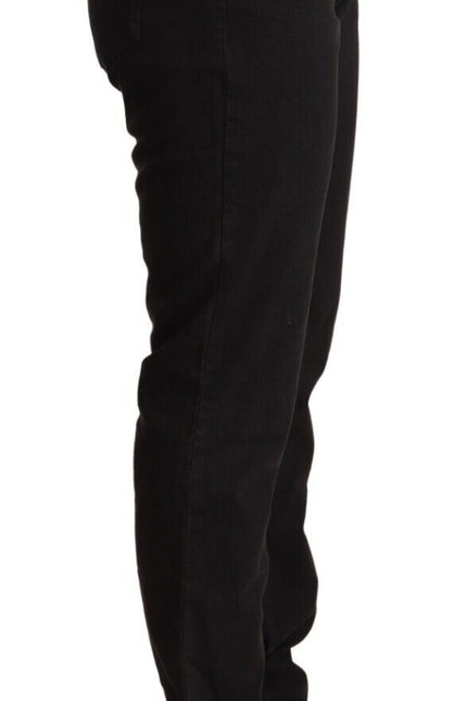 Just Cavalli Sleek Mid-Waist Slim Fit Black Jeans