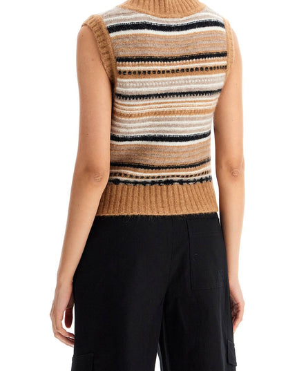 Ganni "soft striped knit vest with a comfortable