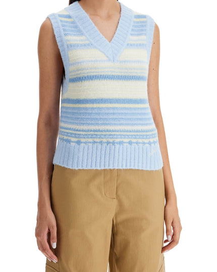 Ganni "soft striped knit vest with a comfortable