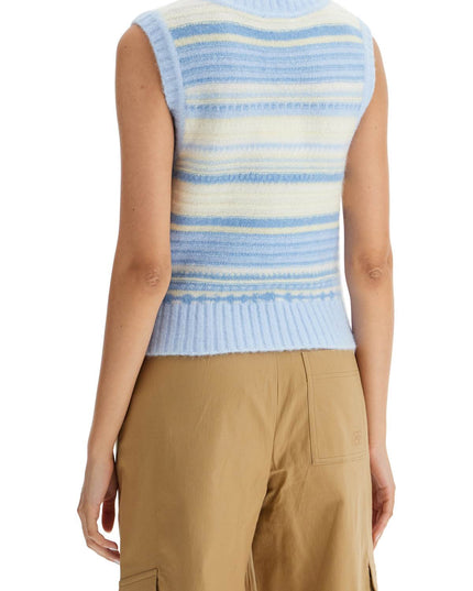 Ganni "soft striped knit vest with a comfortable