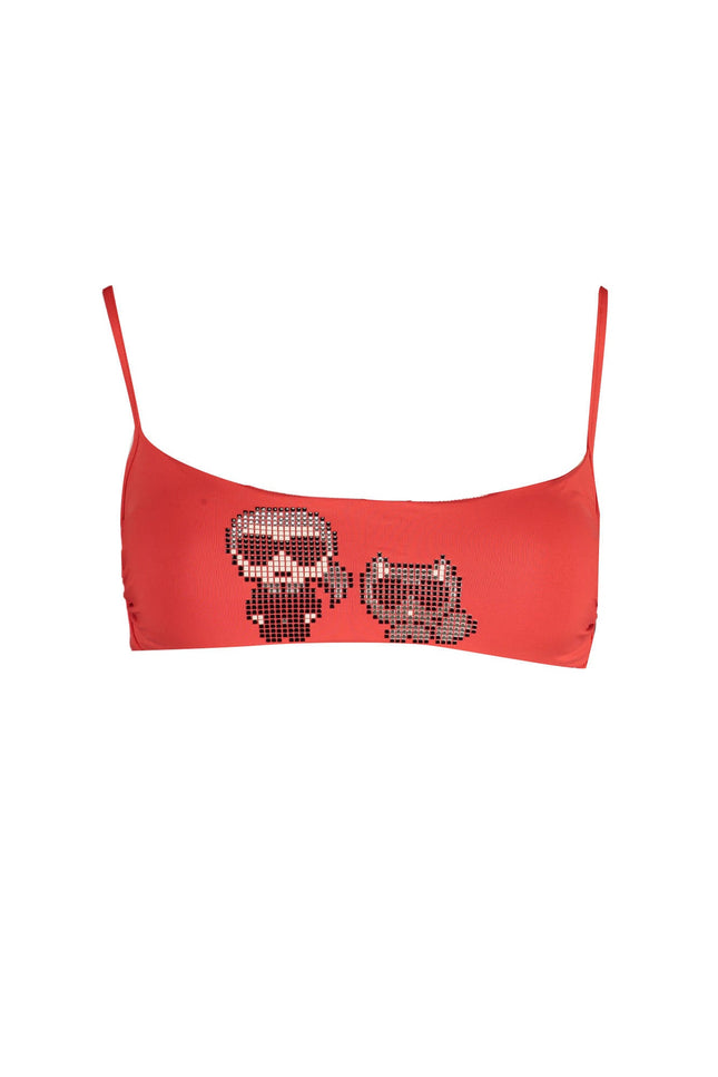 KARL LAGERFELD BEACHWEAR TOP WOMEN'S COSTUME RED-0