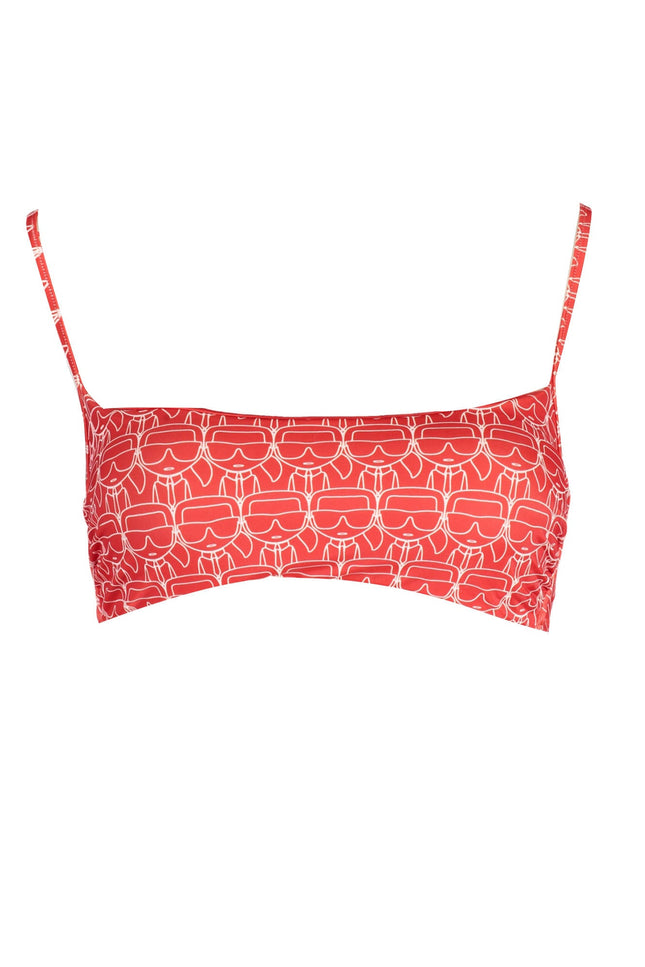 KARL LAGERFELD BEACHWEAR TOP WOMEN'S COSTUME RED-0