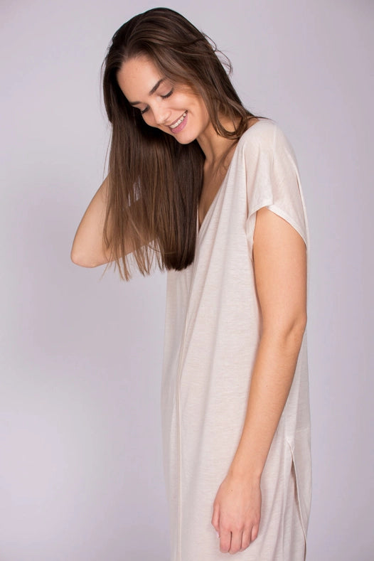 Kaftan Dress - 100% Tencel™ - Breathable & Sustainable Natural White